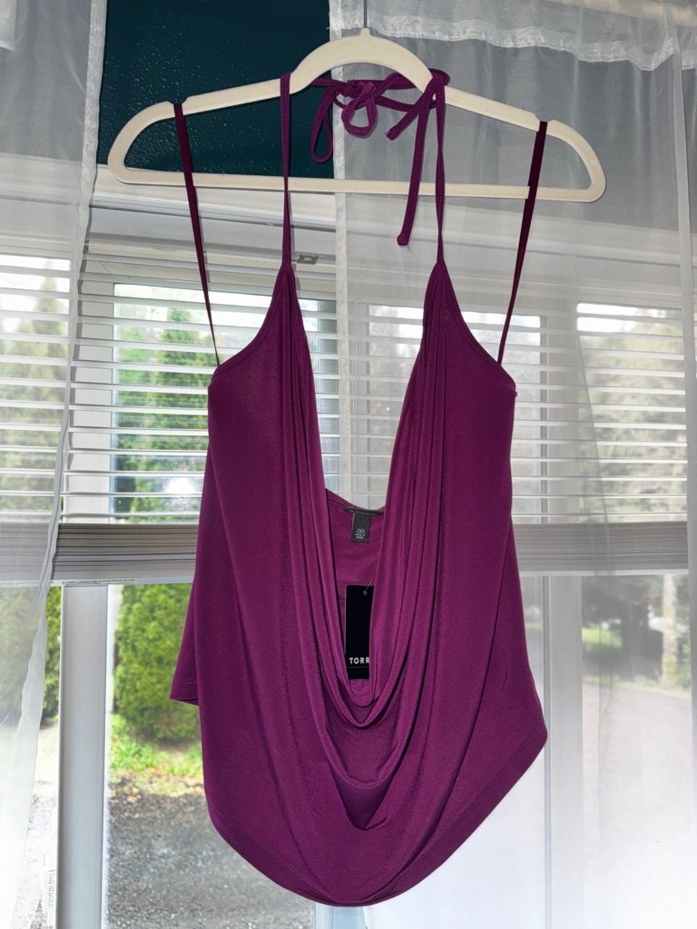 torrid Plum Draped Halter Cowl Camisole